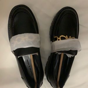 Charles and Keith chunky penny loafers in black
